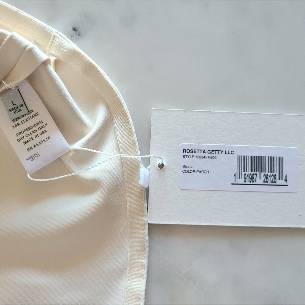 Rosetta Getty Parchment Ivory Scuba Sweetheart Neck Top Size Large NWT $695 - Picture 15 of 16